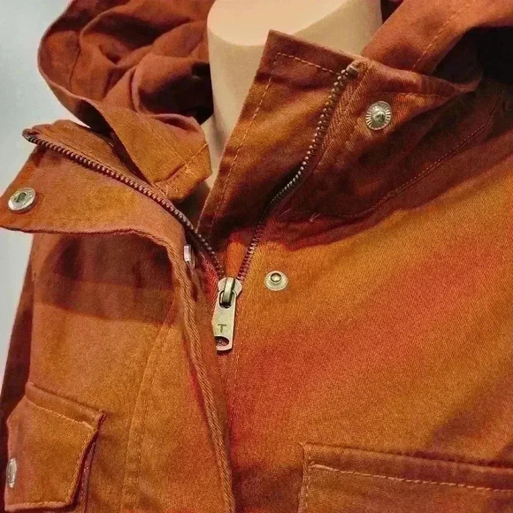 TINSEL Chapleen Canvas Cargo Jacket with Detachable Hood in Burnt Orange $98 - Picture 7 of 16